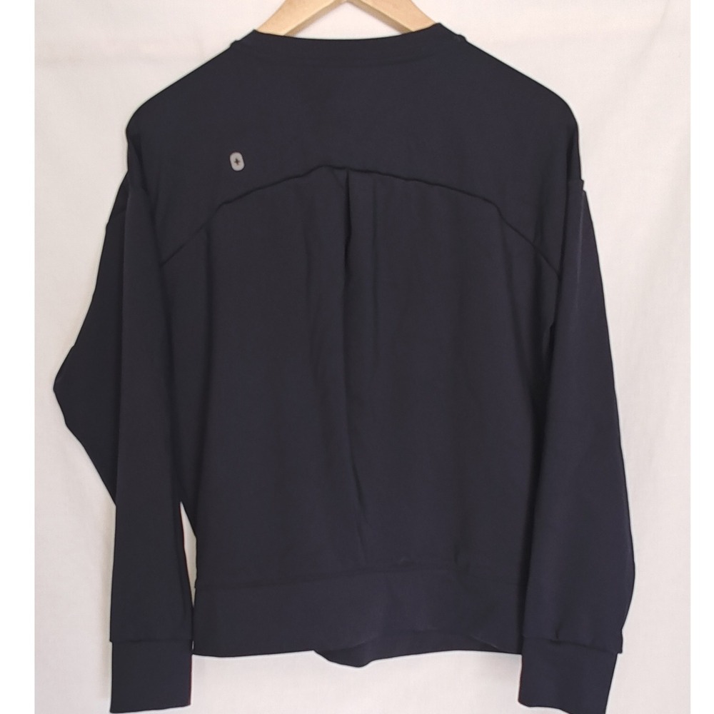 FIGS Cornelia Crew Neck Scrub Top Medium Navy Blue FIONx Long Sleeve - Picture 3 of 8